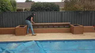 Composite Decking Masterpiece: Raised Planter Boxes and Bench Seats with secret storage Unveiled!