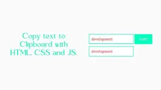 Copy text to Clipboard with HTML, CSS and JS. #javascript #coding #htmlcss #copytext #frontend #css