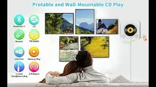 Airymium Wall Mountable CD Player with Bluetooth