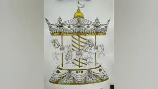 color a carousel 🎠 with me, speed coloring part 1