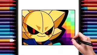 How To Draw Sirius Icon From Brawl stars | 100th Brawler | Step by Step Drawing Tutorial
