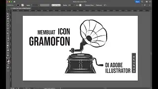 Cara membuat icon Gramofon #adobeillustrator #digitalillustration #design