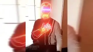 Tony Stark (Robert Downey Jr.) dancing cumbia Avengers with effects