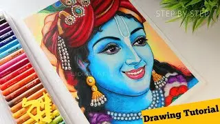 Krishna oil pastel drawing | Krishna drawing ❤️ | Tutorial |