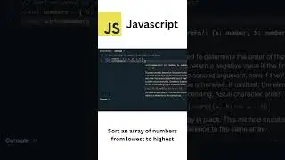 Sort an array of numbers from lowest to highest using Javascript