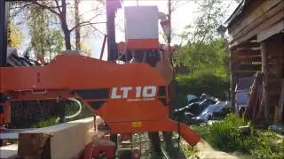 Milling with Wood Mizer LT 10 electric sawmill