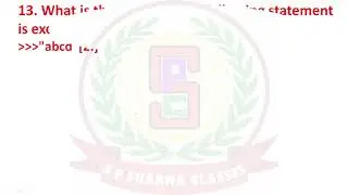 8 - Computer Science Python Question Answer Session by S P SHARMA SIR