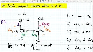 Analog VLSI Design Lecture 21 Part 2: Basic Current Mirror circuit