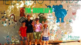 Bruneaus Family volunteer at Helping Hands. Sebastian, Caroline with their two daughters.