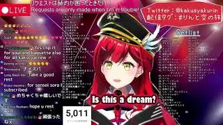 Vtuber Kakusyaku Rin  cries because she reaches 5k subs/true feeling about Sora's raid (Eng Subs)