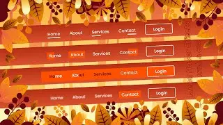 Four Navigation Bar Menu Buttons Hover Effects | HTML & CSS Tutorial