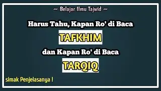 BEDAKAN RO YANG DI BACA TAFKHIM (TEBAL) DENGAN RO TARQIQ (TIPIS) || SANTRI JUNIOR OFFICIAL
