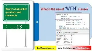 Subscriber Comments Reply Video 13 | What is the Usage of WITH clause in Oracle