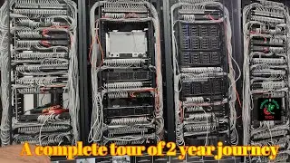 installation network data center and cable management 42Ux3 server rack huge setup for school office