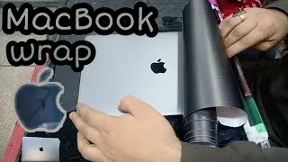 Apple MacBook wrap with grey metallic vinyl