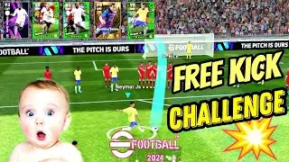 Brazilian Free Kick Challenge💥. Who is best Free Kick taker in Brazil🇧🇷. Efootball Pes 2024. Neymar.