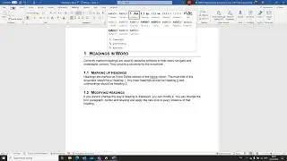 Modifying headings in Word (Dragon version)