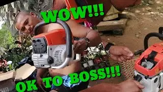 Unboxing 52cc chainsaw clone Stihl // first run and tuning carburetor