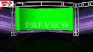 HD Virtual Studio Background with green screen Wall - royalty free