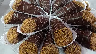 Cornets farcis au chocolat|كورني محشي بالشوكولاطة