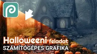 Halloweeni kép színezése Photopea-ban | Számítógépes grafika #halloween #graphicdesign #photoshop