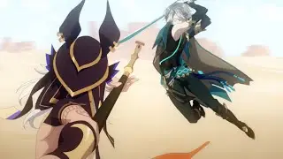Genshin Impact_ Cyno vs Alhatham cutsceane