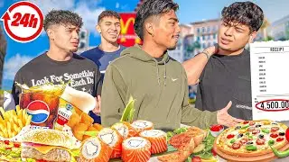 Letting The Person in FRONT of Us DECIDE What We Eat For 24hrs!!