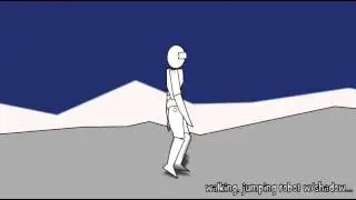 Cartoon White Robot Walk And Jump