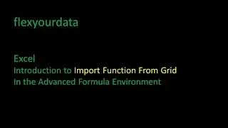 Excel: Introduction to Import Function From Grid in the Advanced Formula Environment