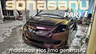 Rubah dan modifikasi tampilan vios limo ex | menolak tua part 1