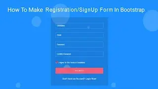 How To Make Registration Form In Bootstrap (SignUp Form)