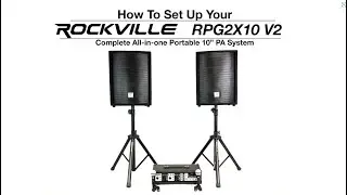 How To Set Up Rockville RPG2X10 Package PA System Mixer/Amp+10" Speakers+Stands+Mics