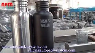 S104 semi auto screen printer for metal bottle printing with LED drying