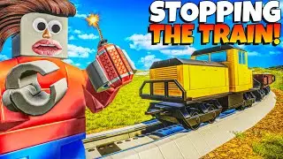 Stopping The Train Goes WRONG in Brick Rigs!