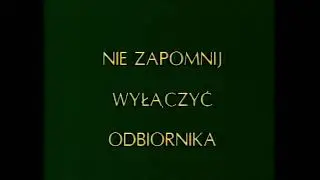 Программа передач и конец эфира (TVP 1 Польша, 27.02.1993)