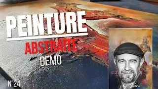Peinture abstraite acrylique  -  