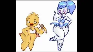drawing chica and toy chaca with baby and balora drawing