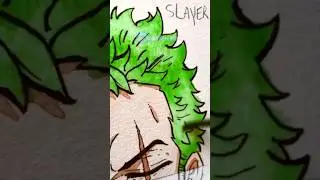 Drawing Zoro from One Piece 💚 #onepiece #art #shorts