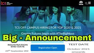 Big Announcement- TCS Off Campus Hiring - Year of Passing 2020 and 2021 | HurryUp!