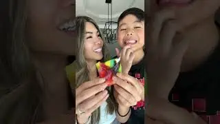 We tried the fruit roll-up ice cream trend!!
