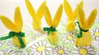DIY ЗАЙЦЫ из салфеток / Bunnies for table FROM WIPES