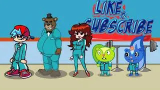 Сладкая игра в Squid Game Dalgona с персонажами FNF, FNaF, Among Us и Happy tree friends