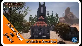 Medieval Outpost with Cathedral and Market in Dessert Oasis