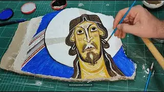 Medieval fresco painting technique. Maiestas domini. Boí Taüll. How you can do it