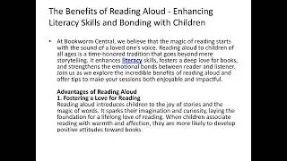 The Benefits of Reading Aloud   Enhancing Literacy Skills and Bonding with Children #literacyprogram