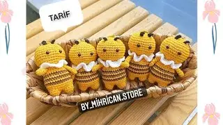 💛 AMİGURUMİ ARI ANAHTARLİK 💛#amigurumiariyapimi#amigurumiarianahtarlik#örgüariyapimi#crochet