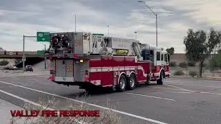 Ladder 50 Responding to a House Fire and Returning [Phoenix Fire Department]