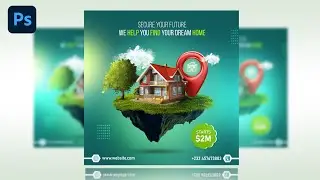 Real estate poster Design in Photoshop