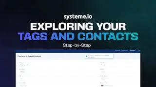 How To Manage Your Tags and Contacts in [Systeme io] FREE Course
