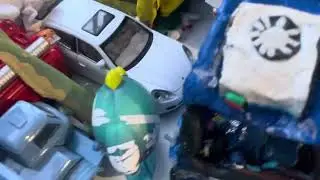 Обзор синего КамАЗа 53212 зерновоза из пластилина с макси крышей